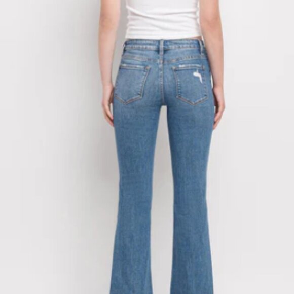 Flying Monkey - Mid Rise Distressed Hem Ankle Bootcut Jeans Sz 24-25 - Picture 8 of 8